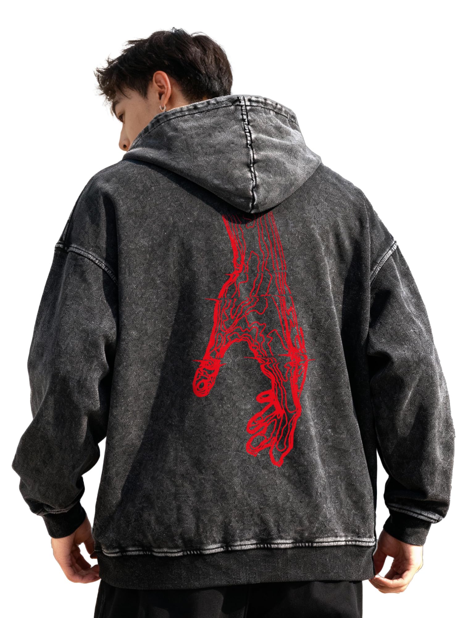 Oversize Hoodie for Men | Acid Washed Oversized Hoodie | Overlays Hoodies | Cotton Hooded Sweatshirt for Men | Premium Sweatshirt Man | Oversize fit