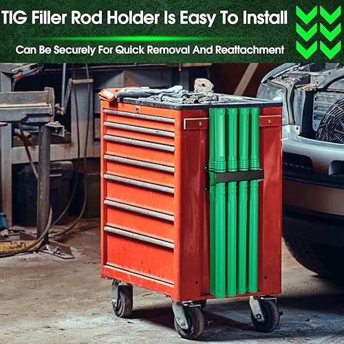 Miniatura 5 de Juego de 9 piezas de almacenamiento de varillas de soldadura, 8 ranuras TIG, soporte de varilla de soldadura con 8 tubos de almacenamiento de