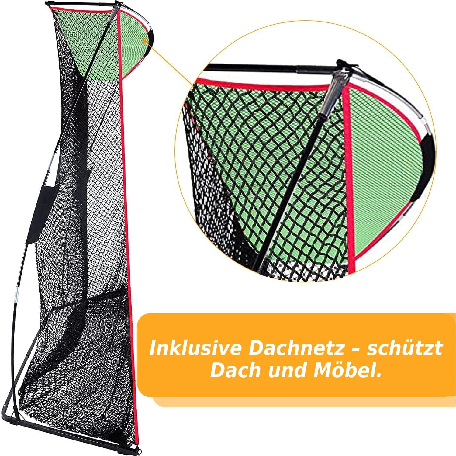 Golfnetz 305x240 cm: stabiles Golf Übungsnetz für Garten Garage Indoor Outdoor mit Glasfaser Metall Rahmen platzsparendes Abschlagnetz Driving Range Netz inklusive Zielscheibe Tragetasche