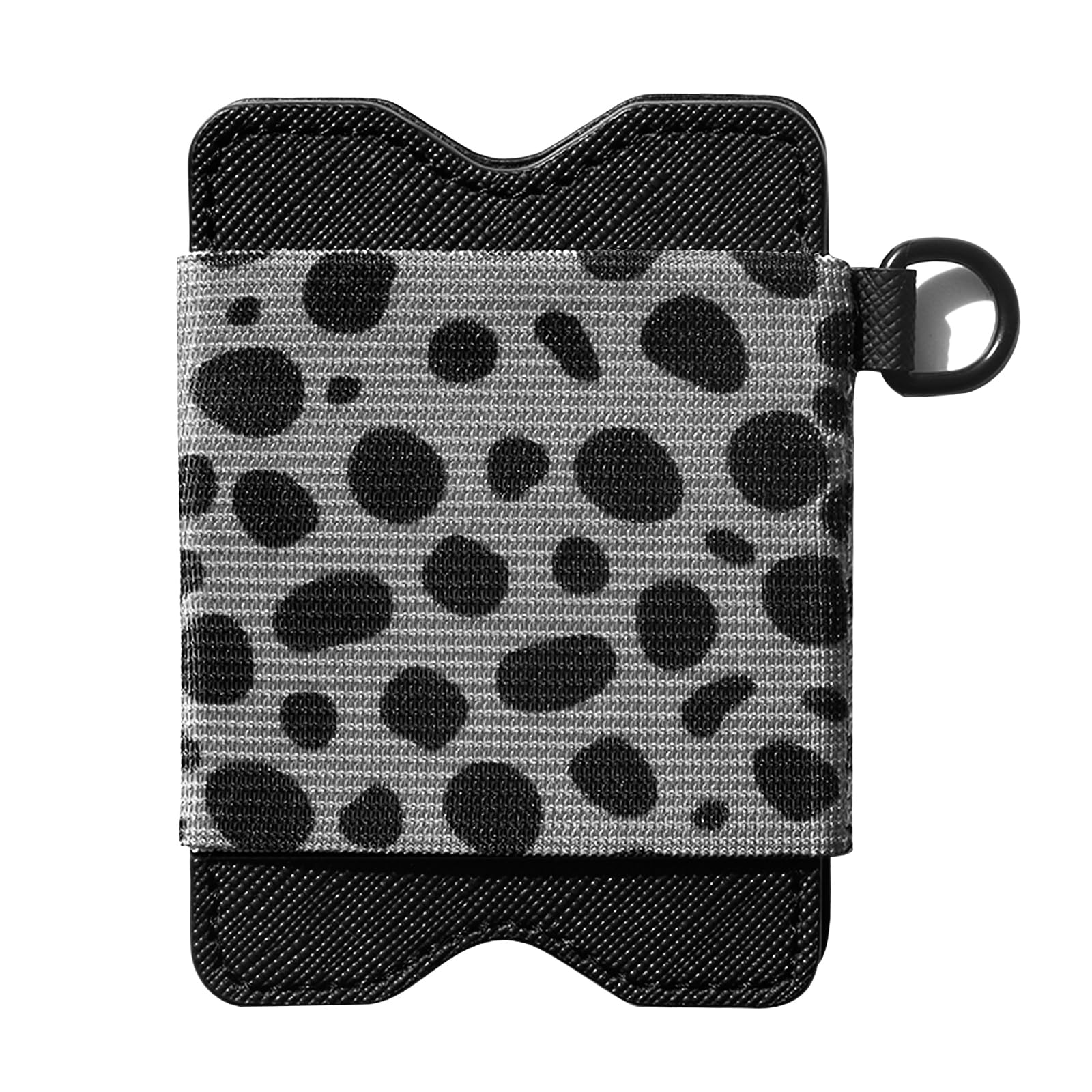 CHYIBIKA Slim Vertical Credit Card Holder for Men and Women- Minimalist Elastic Card Holder Wallet (Black Cow)