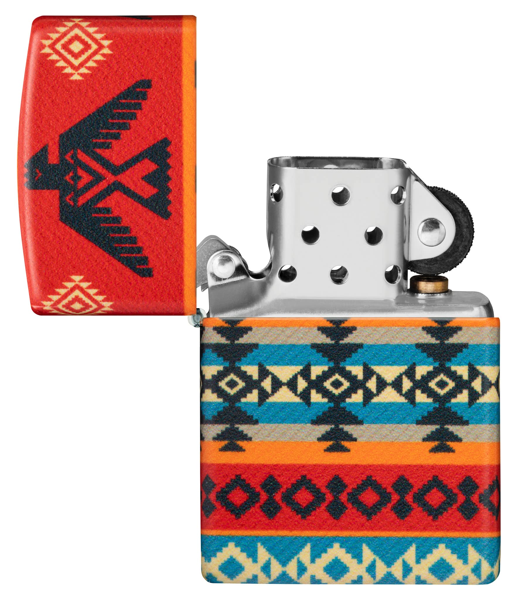 Zippo Lighter, Metal, Multicolored, One Size, Multicolor - Tribal Indigenous Hawk, 5.5 x 3.8 x 1.2 cm - Image 4
