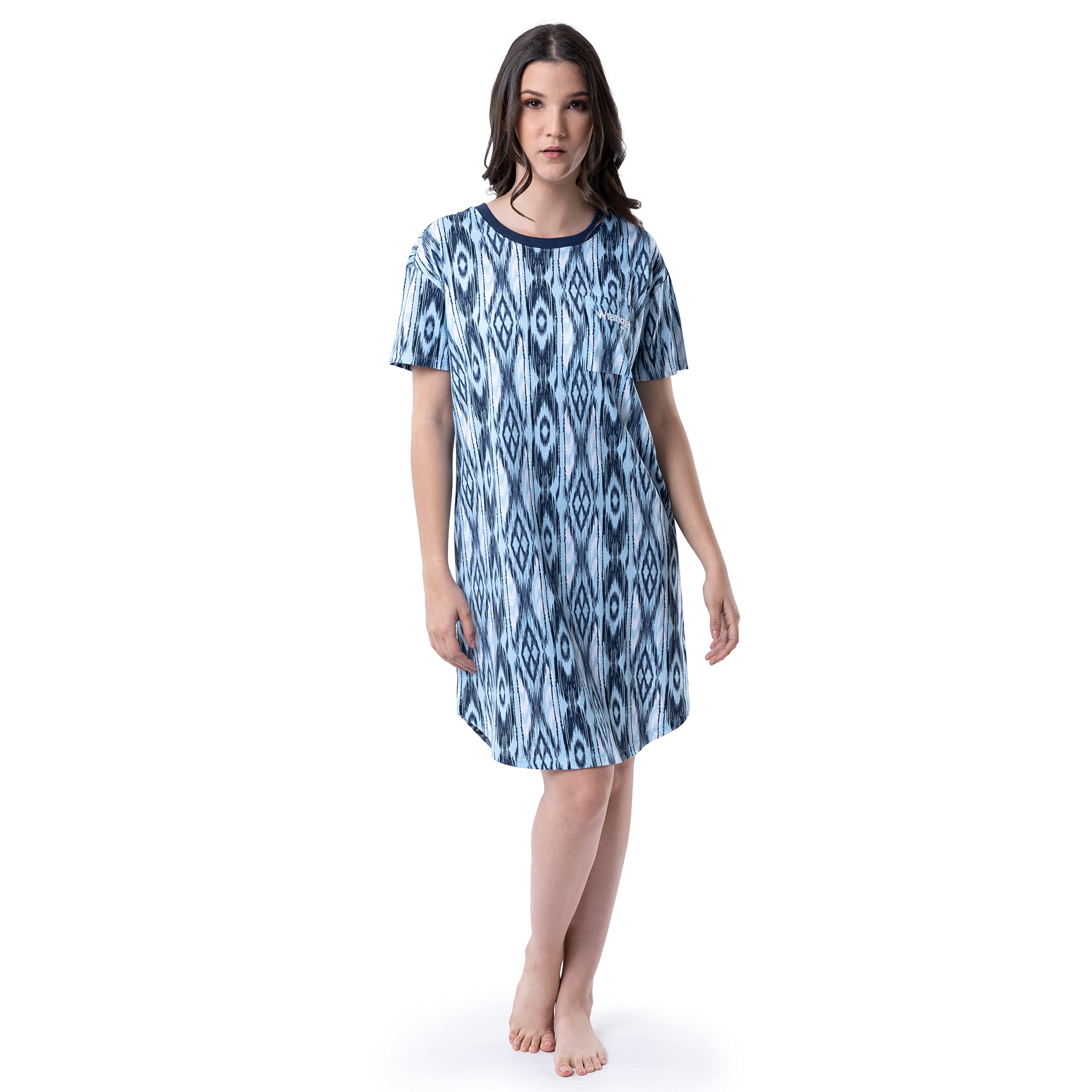 Wrangler Women's Short Sleeve Crewneck Pocket Sleepshirt