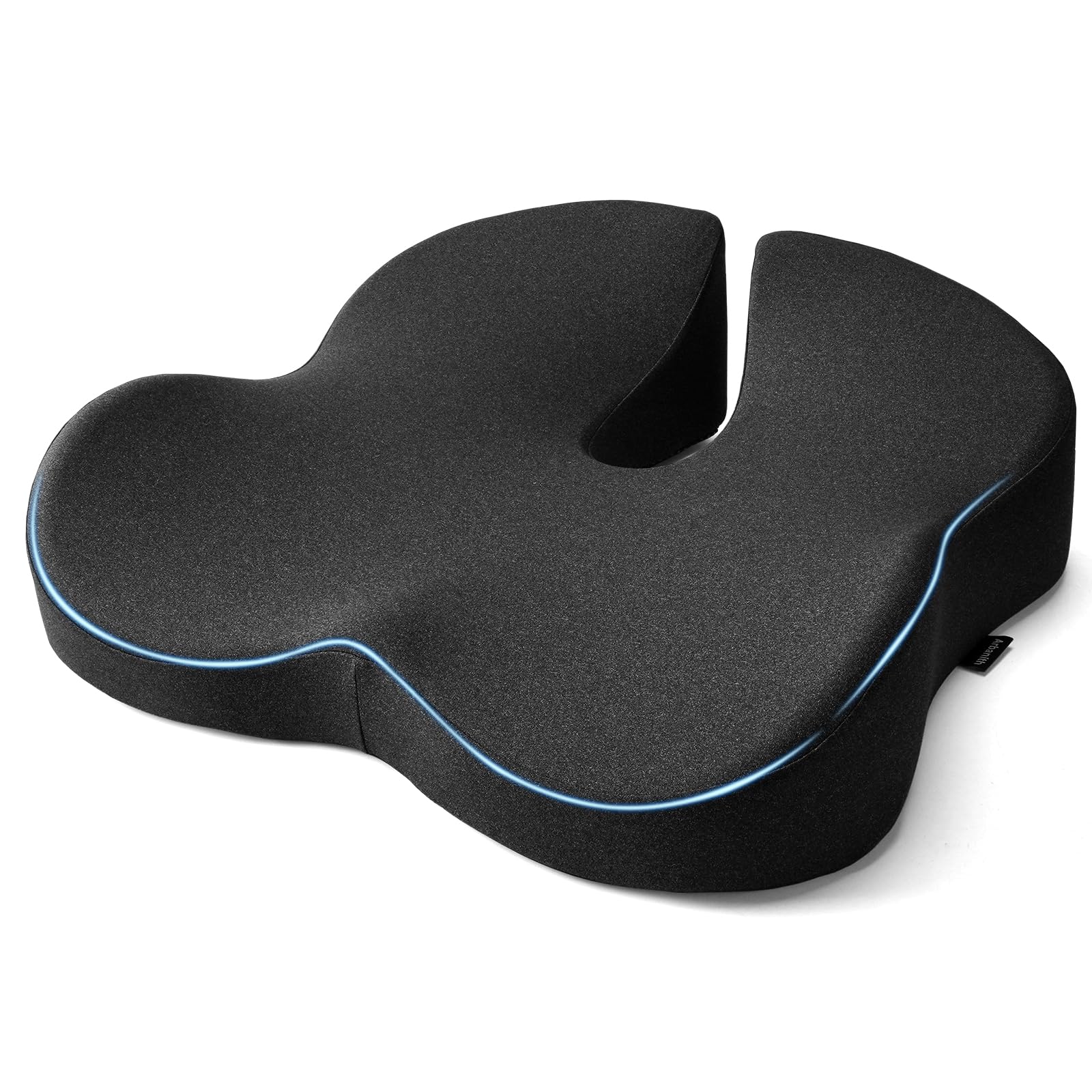 Arbanith Memory Foam Seat Cushion for Office Chair, Ergonomic Coccyx Cushion with 3D Contoured Design, Breathable Cover & Non-Slip Bottom, Ideal for Long Sitting, Office, Home & Travel