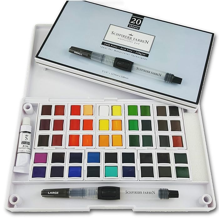 Buy SCHPIRERR FARBEN Art Supplies Watercolor Paint Set, Travel Watercolor Kit, 48 Watercolor