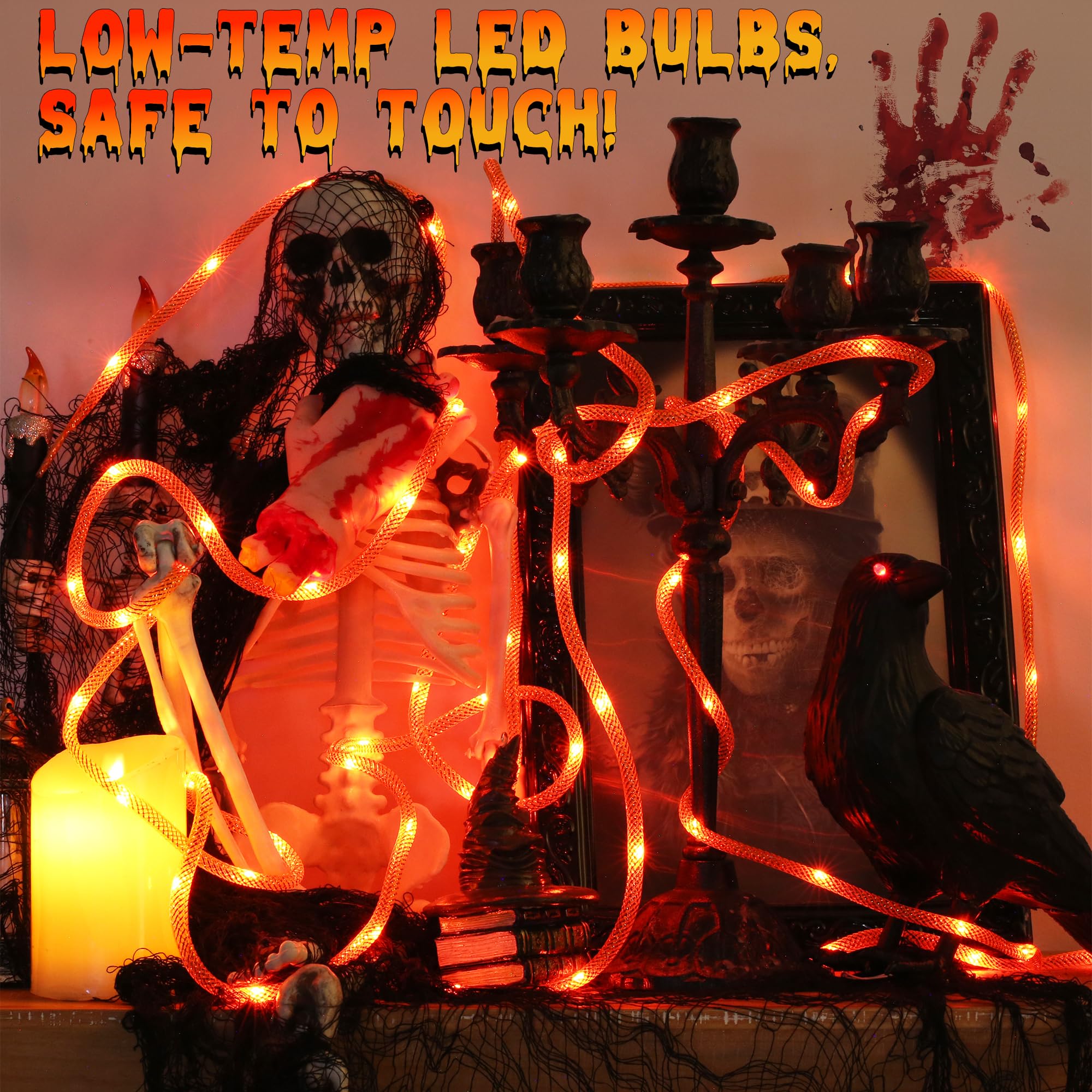 Guirlande Lumineuse D'Halloween, Guirlande Lumineuse Orange D'Halloween