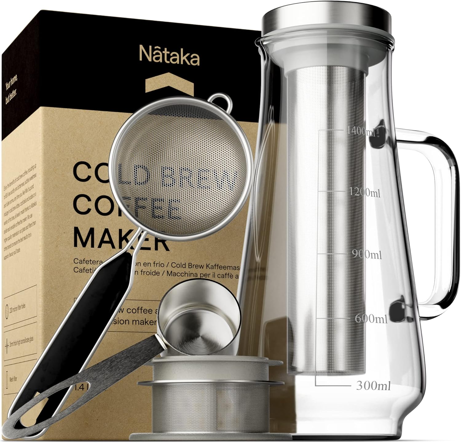 Nataka Cold Brew Coffee Maker Iced Coffee Maker, Cold Brew Pitcher