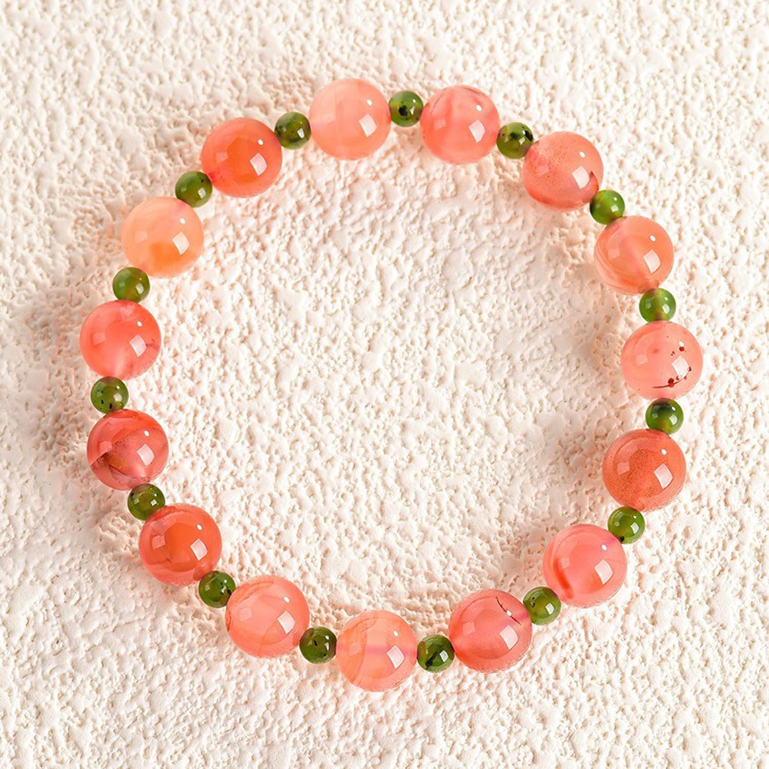 Braccialetto da donna in giada Hotan naturale rosso meridionale, elastico, fatto a mano, braccialetto fai da te, regalo