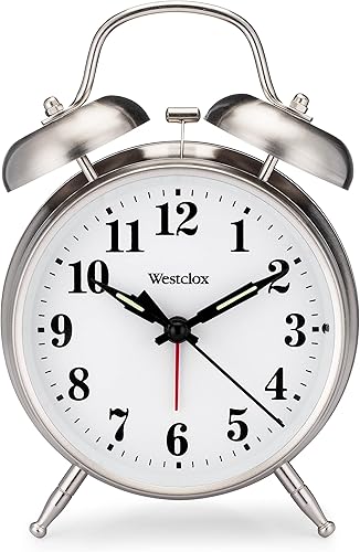 Miniatura 8 de Westclox Big Ben - Reloj despertador dorado con campana gemela, reloj despertador fuerte para personas que duermen con mucha resistencia, reloj
