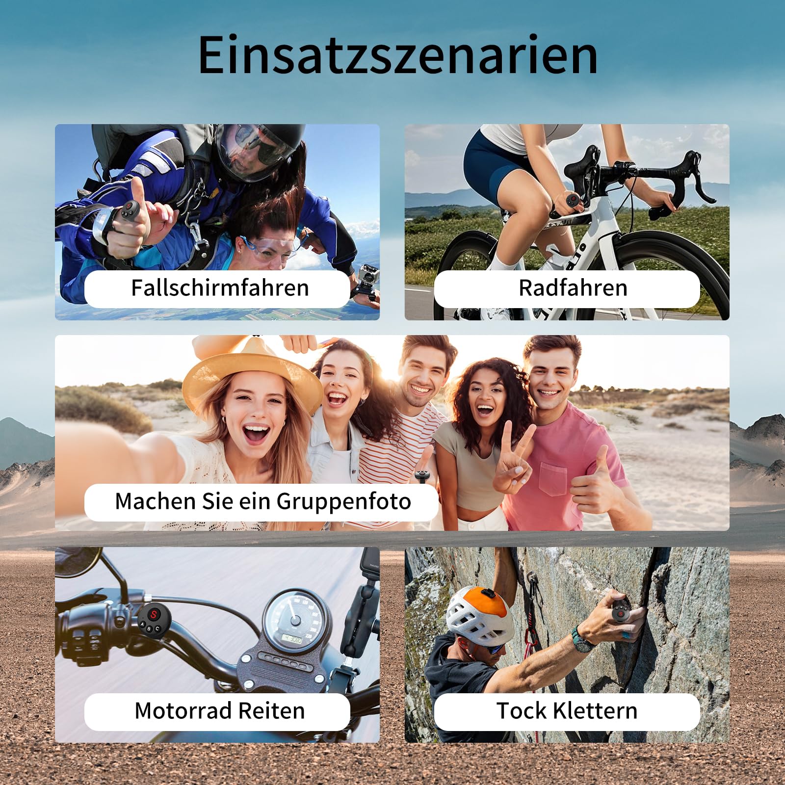 Ring Fernbedienung für Insta360/GoPro/DJI, Wireless Smart Ringfernbedienung für Insta360 X3/X4/X5, Action 4/5, GoPro 9/10/11, Tragbare, Wiederaufladbare Action-Kamera-Fernbedienung