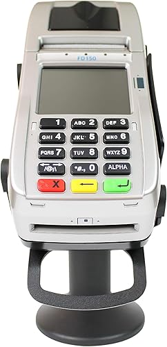 First Data FD150 EMV Máquina terminal de tarjetas de crédito y soporte giratorio