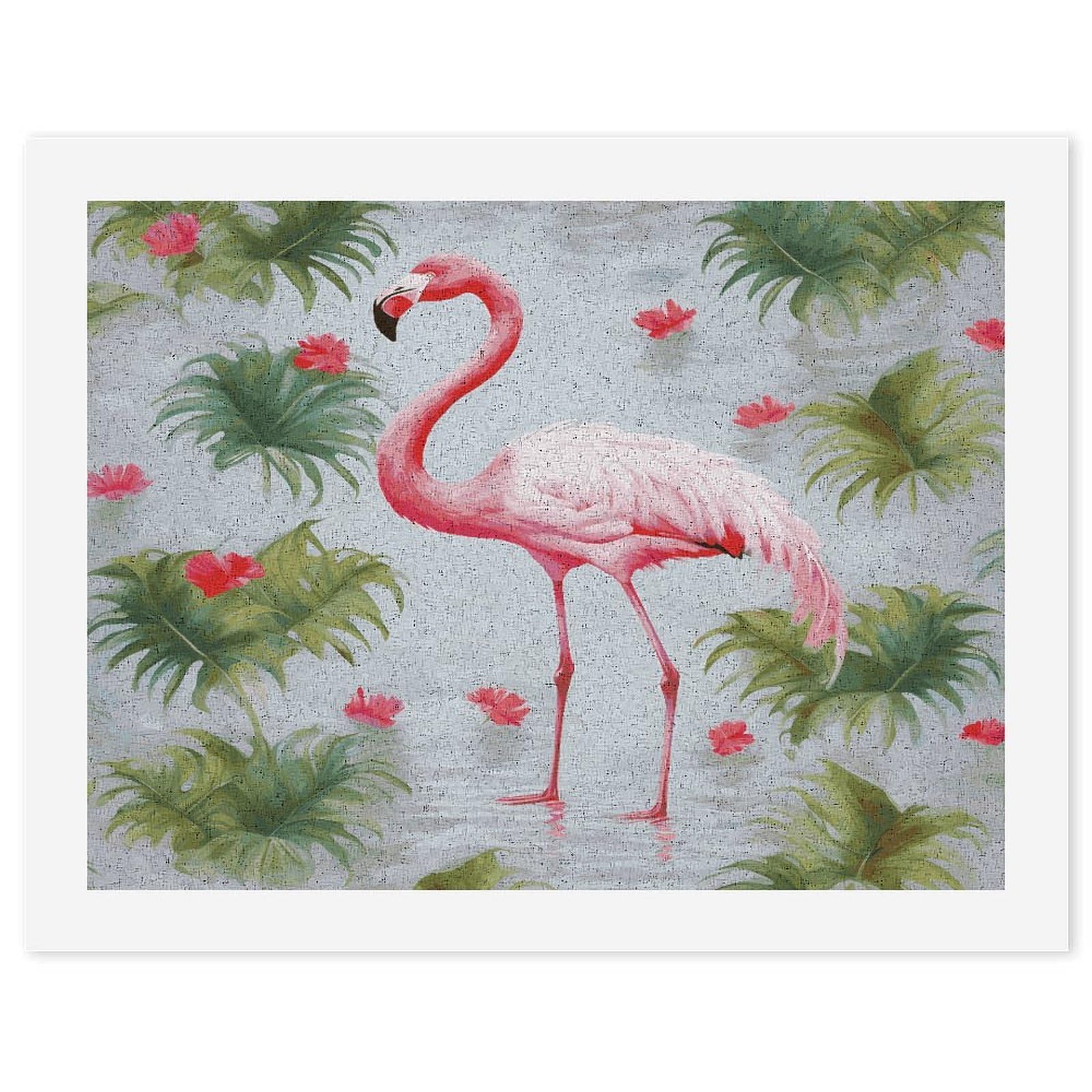 LDGSUPH White Flamingo Paint by Numbers Kits for Adults Beginners Exquisite Digital Oil Painting Kits Painting Anti-fading Canvas Wall Art DIY Gift for Home Wall Decor