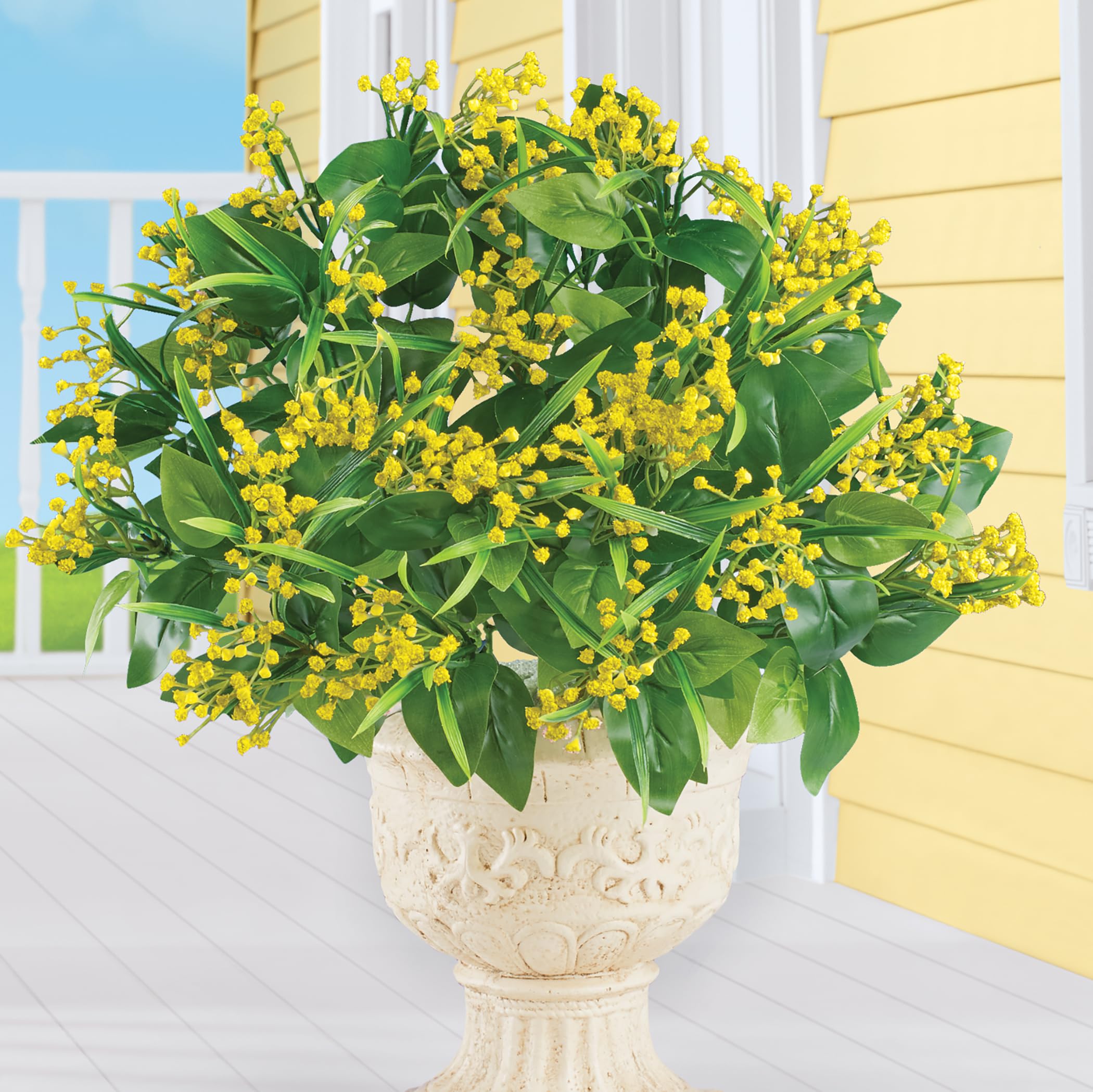 Collections Etc Artificial Baby's Breath Bushes - Set of 2