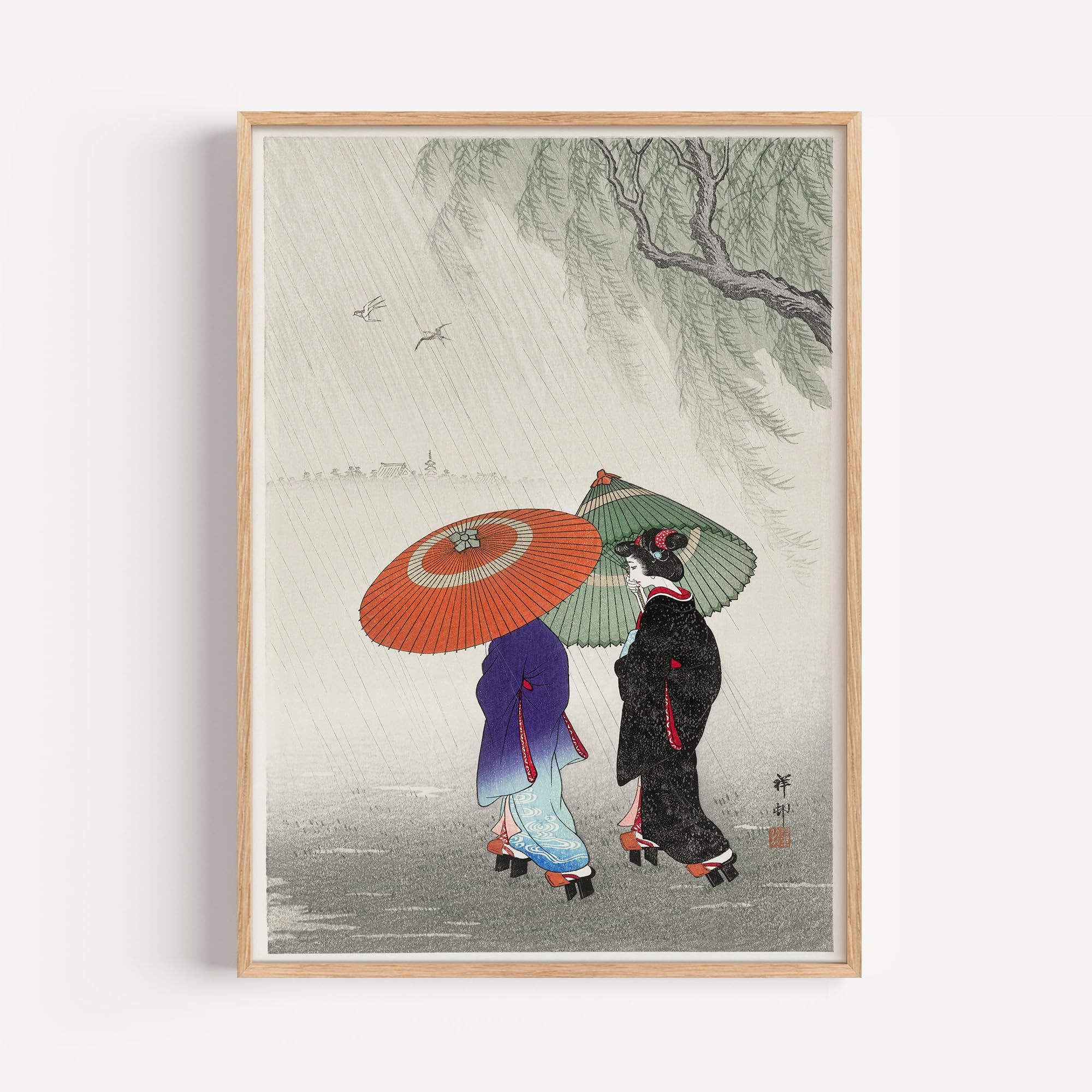 Made By Mika Ltd Women's Two Japanese Wall Art Painting Prints From Original Artworks Hokusai Great Wave, Takahashi, Mount Fuji Woodblock Style (, A3 297X420mm, Unframed)
