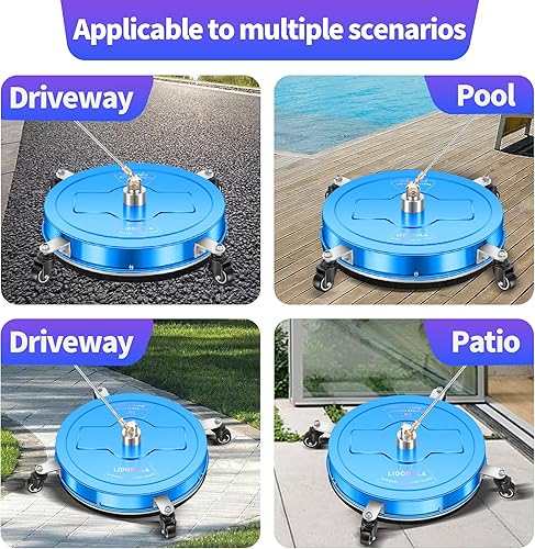 Miniatura 7 de PWS20BW - Limpiador de superficies de 20 pulgadas con 4 ruedas, limpiador de superficies de acero inoxidable azul recubierto para accesorio de