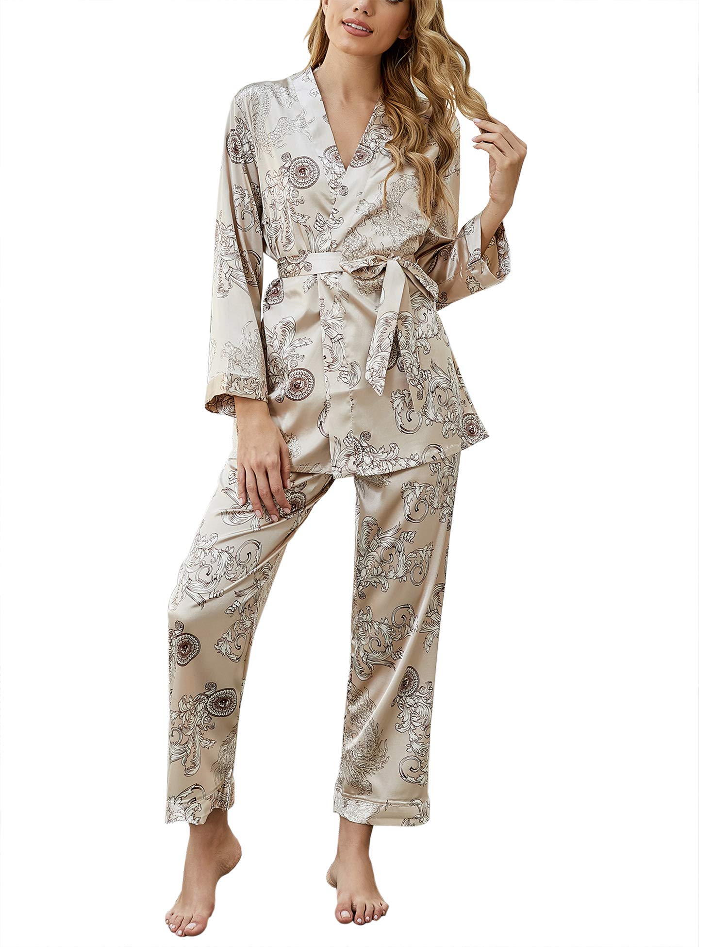 Silk Satin Pajamas Sleepwear Set Sexy Cami Pj Nightwear