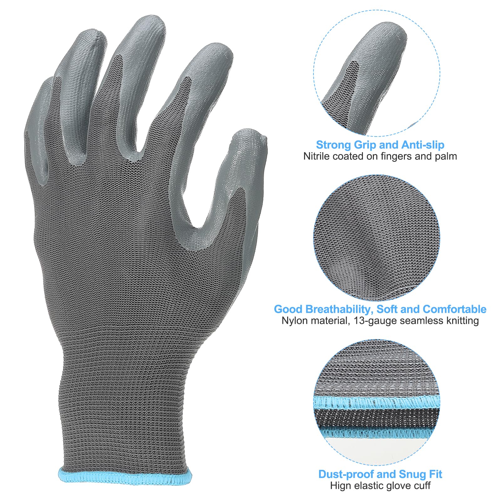 PATIKIL Safety Work Gloves Nitrile Coated - Image 3