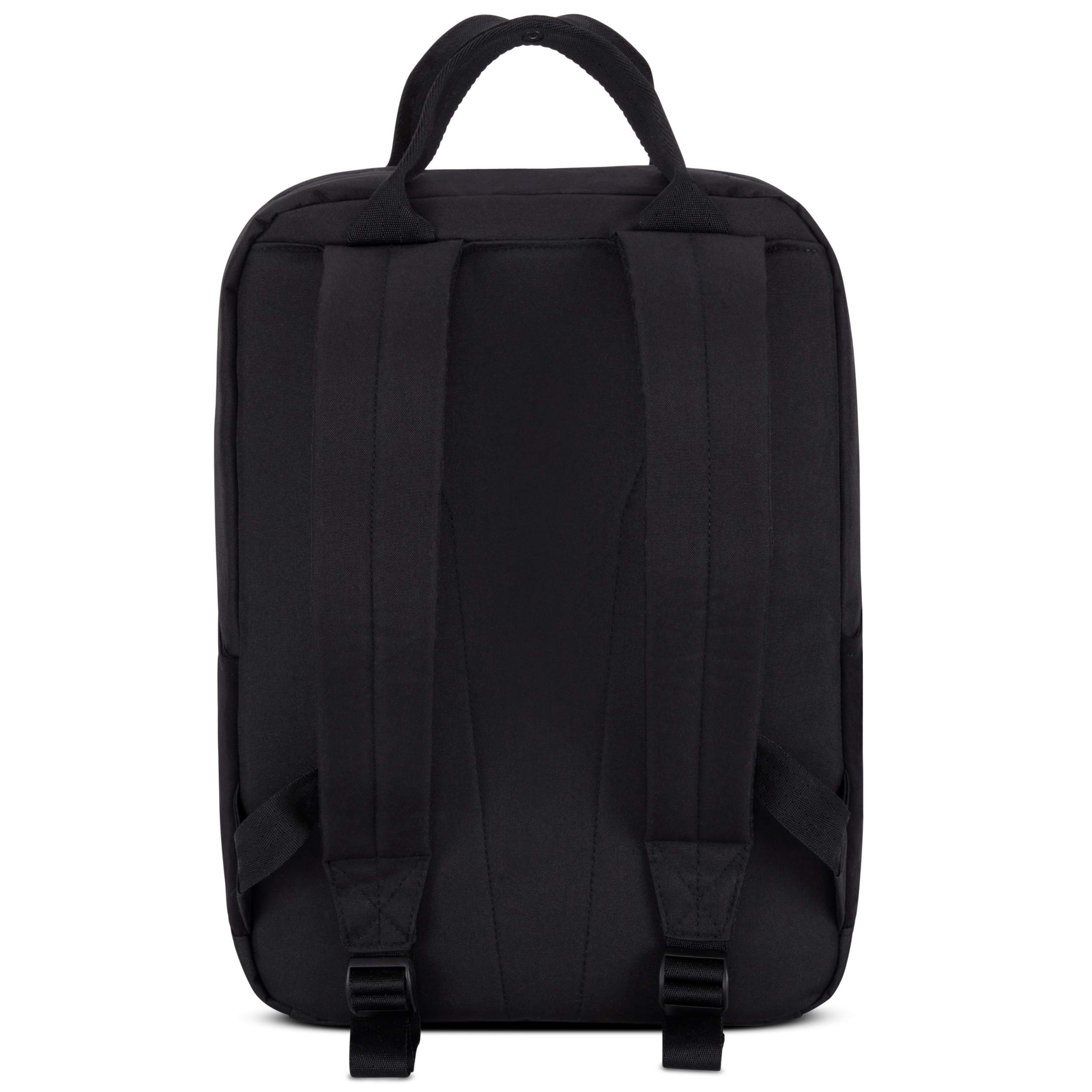 LARKSON Zaino Donna Uomo Nero - No 6 - Zainetto Moderno per Lavoro, Università e Scuola - Scomparto per Laptop 16 Pollici - in PET Riciclato - Impermeabile