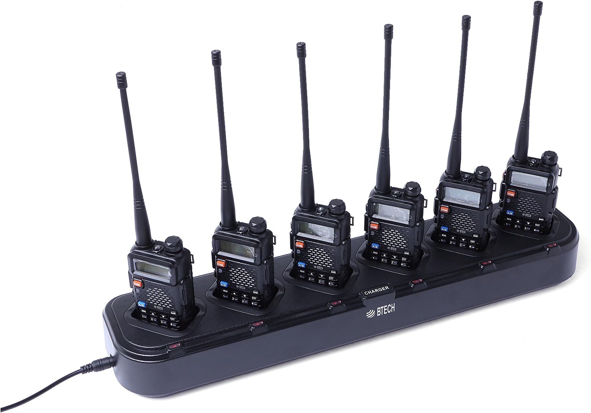 BTECH CH-5-6 6-Way Gang Charger for BF-F8HP, UV-5X3, UV-5R, UV-5RA (BL-5 Battery), Bulk Bank Multi Charger for BaoFeng, BTECH