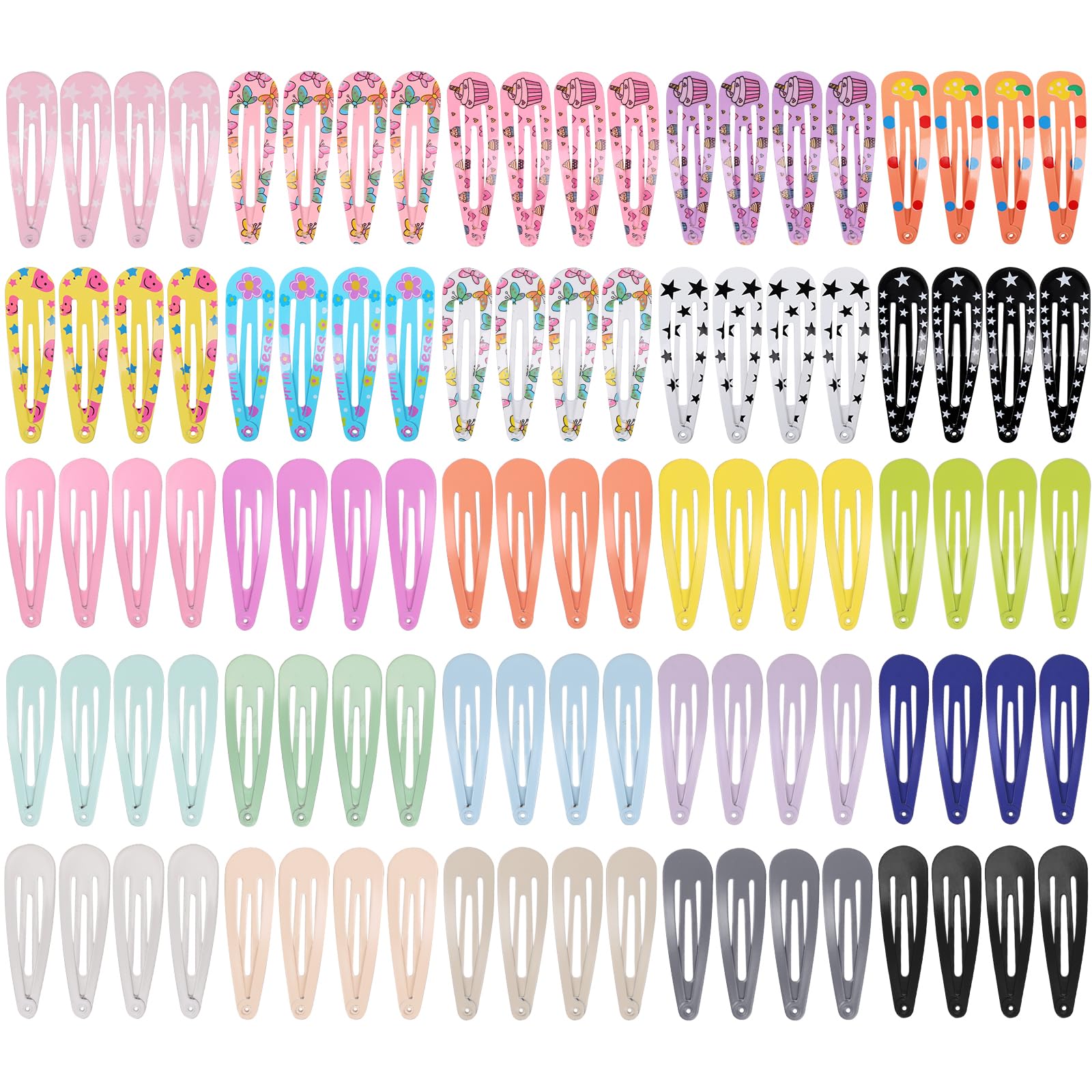 WD&CD 100 Pcs 2 Inch Hair Clips for Girls Metal Snap Hair Clips Cute Hair Barrettes Candy Color Hair Accessories for Baby Girls Toddlers Kids 25 Colors