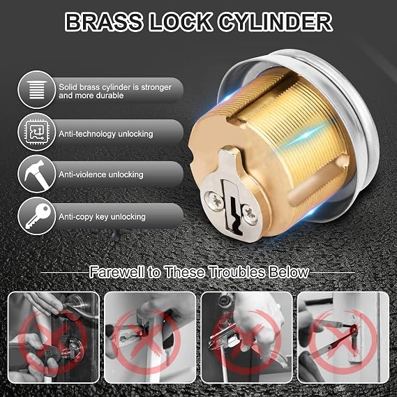 Commercial Mortise Lock Cylinder, 1, Silver | fits Adams Rite, Kawneer, Vistawall & Most other Storefront Door