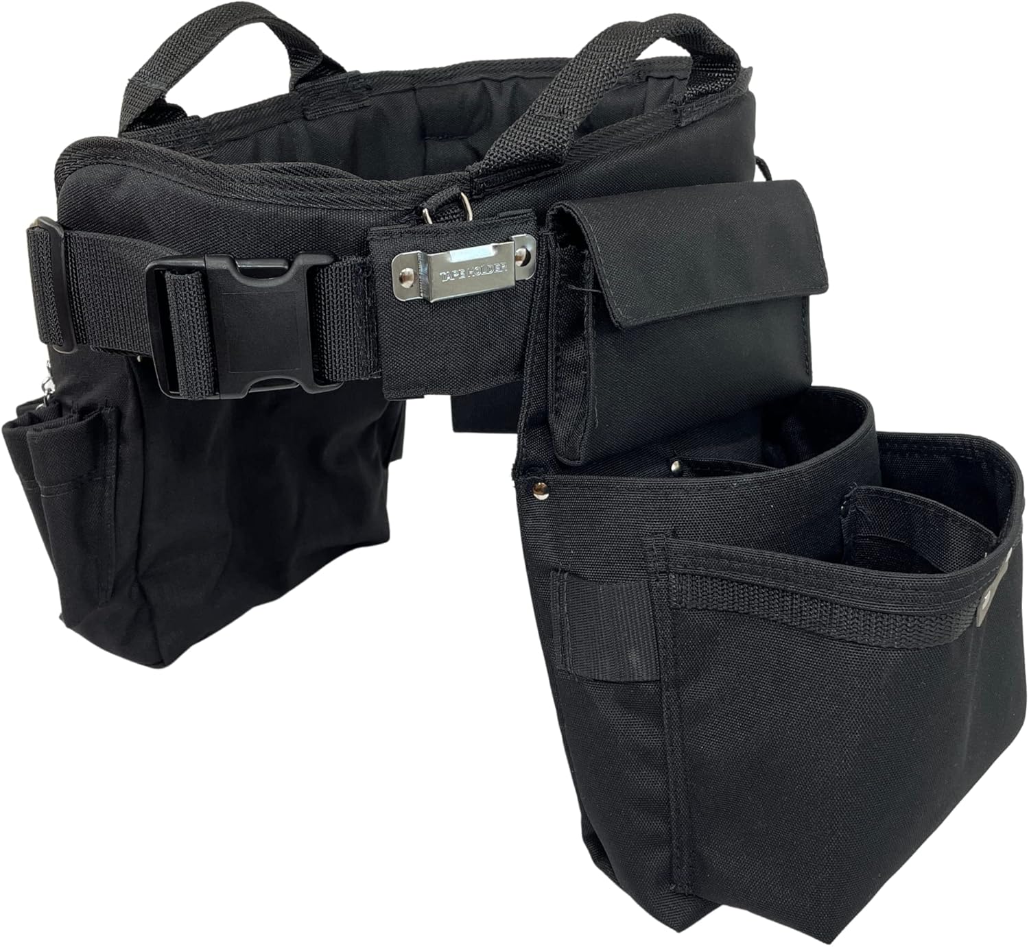 BOULDER BAG Ultimate Electrician's MAX Combo with Comfort Back Support, Quick Release Buckle, Heavy Duty Tool Belt, Black (Large 33-36 Inch Waist), Made in USA