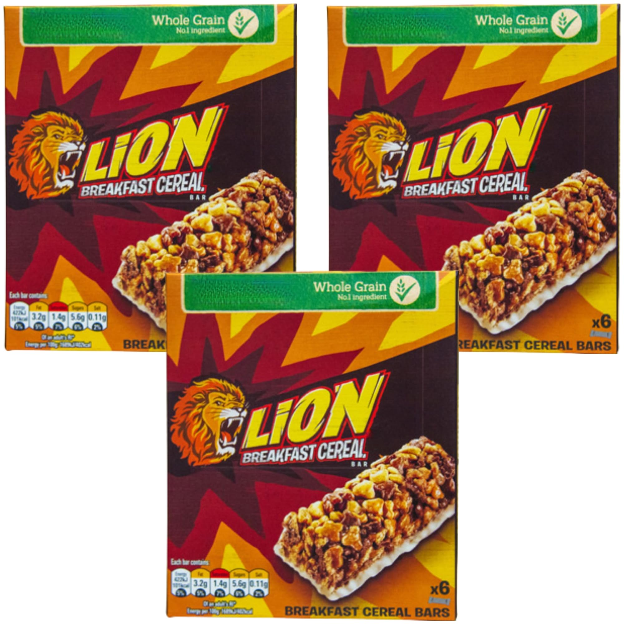 Cereal Bar Bundle With Lion Breakfast Cereal Bars 6x25g (3 Pack)