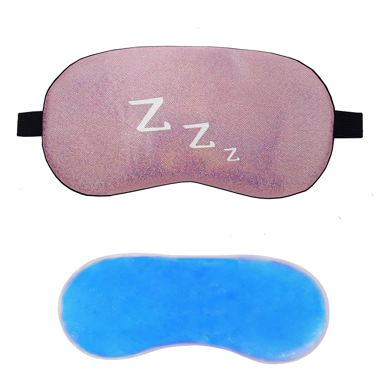 Jenna Sleep Eye Mask with Super Smooth And Adjustable Strap- Super Soft & Cozy, Blindfold and Travelling (Silk_ZZZ_Pink_Gel)
