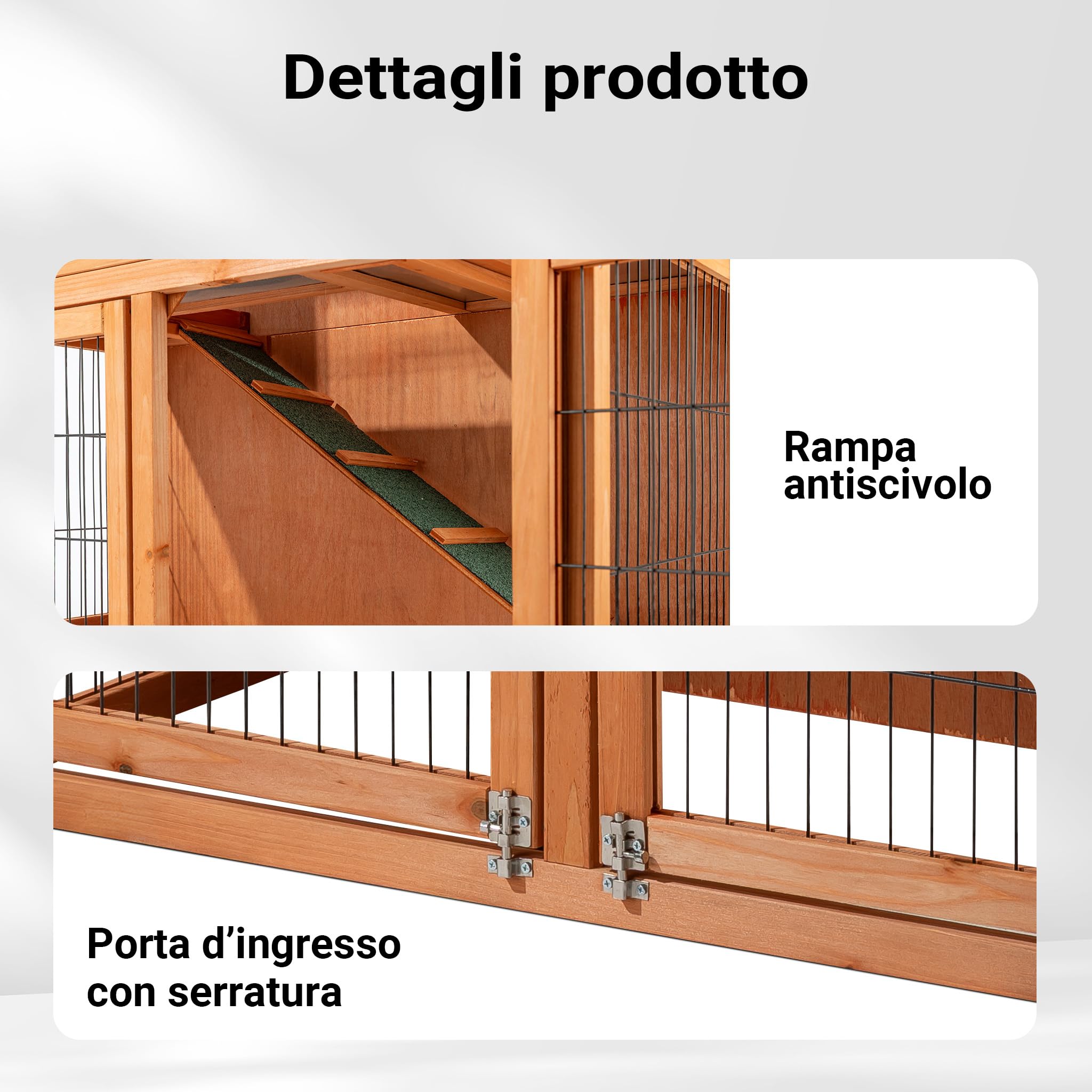 Casetta per roditori a 2 livelli in legno Conigliera