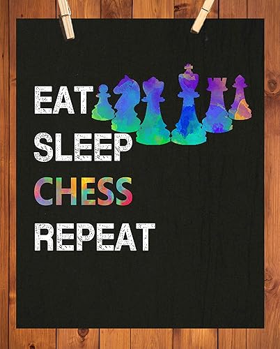 Miniatura 6 de Eat Sleep Chess Repeat Quote Wall Art, 11x14 Unframed Print Poster, Unique Christmas, Birthday, Mothers Day Fathers Day Gift for Chess Players and