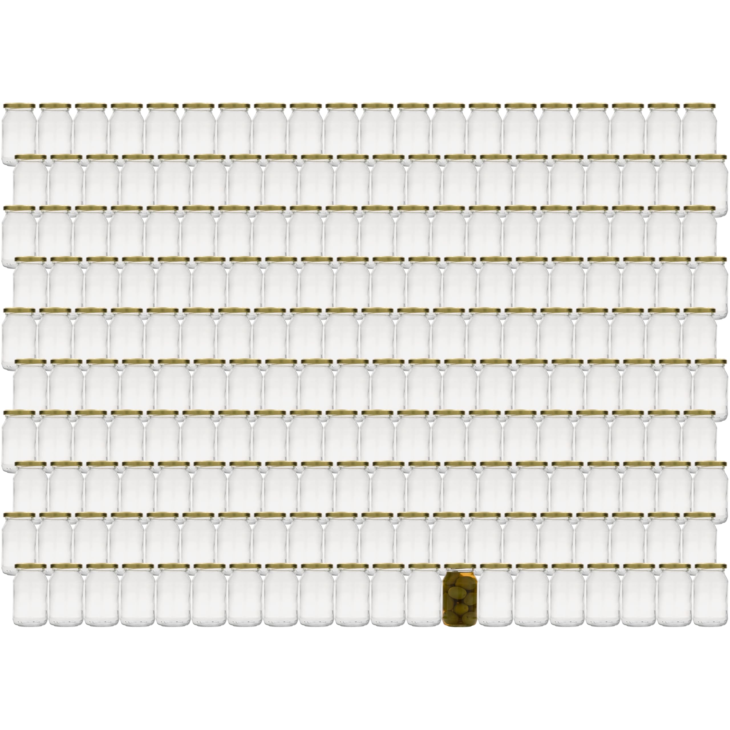 Juego de 96 tarros de conservas de 250 ml con tapa giratoria 58, tarros herméticos para conservas, conservas y almacenamiento, aptos para alimentos, sin BPA, fabricados en Alemania
