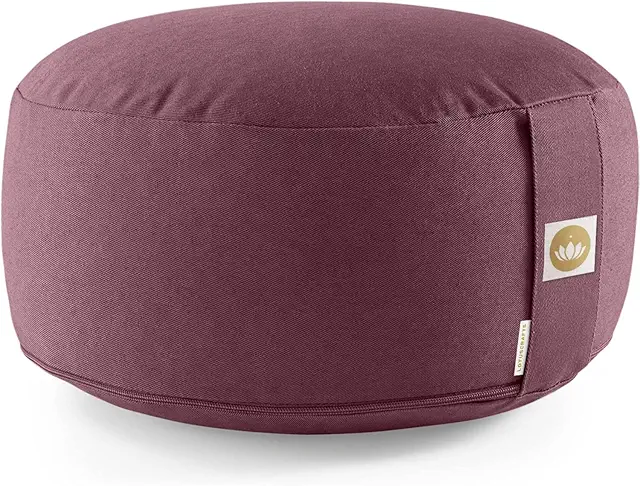 Lotuscrafts Yoga Cushion - 15cm Round Meditation Seat with Spelt Filling