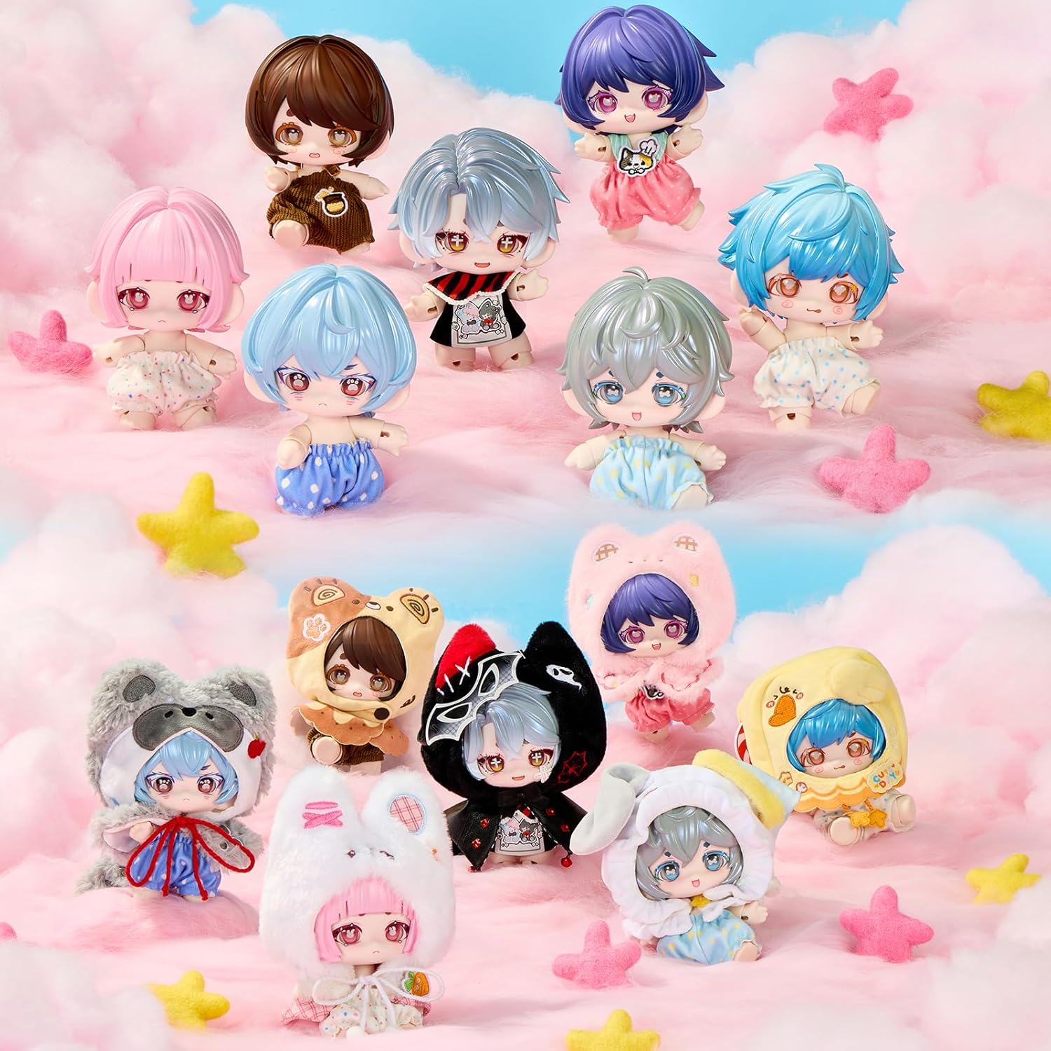 BJD Dolls BJD Blind Box 1/12 BJD Dolls 4.3" Ball Jointed Doll Dress Up Dolls Collectible Figures Gift for Party Birthday Ages 15 and Up PVC & ABS Costume Included, Ya XiuGo