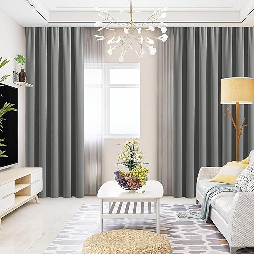 Miniatura 7 de CUCRAF Cortinas opacas de 108 pulgadas de largo, paneles de cortina para ventana, oscurecimiento de habitación, bolsillo para barra, cortinas