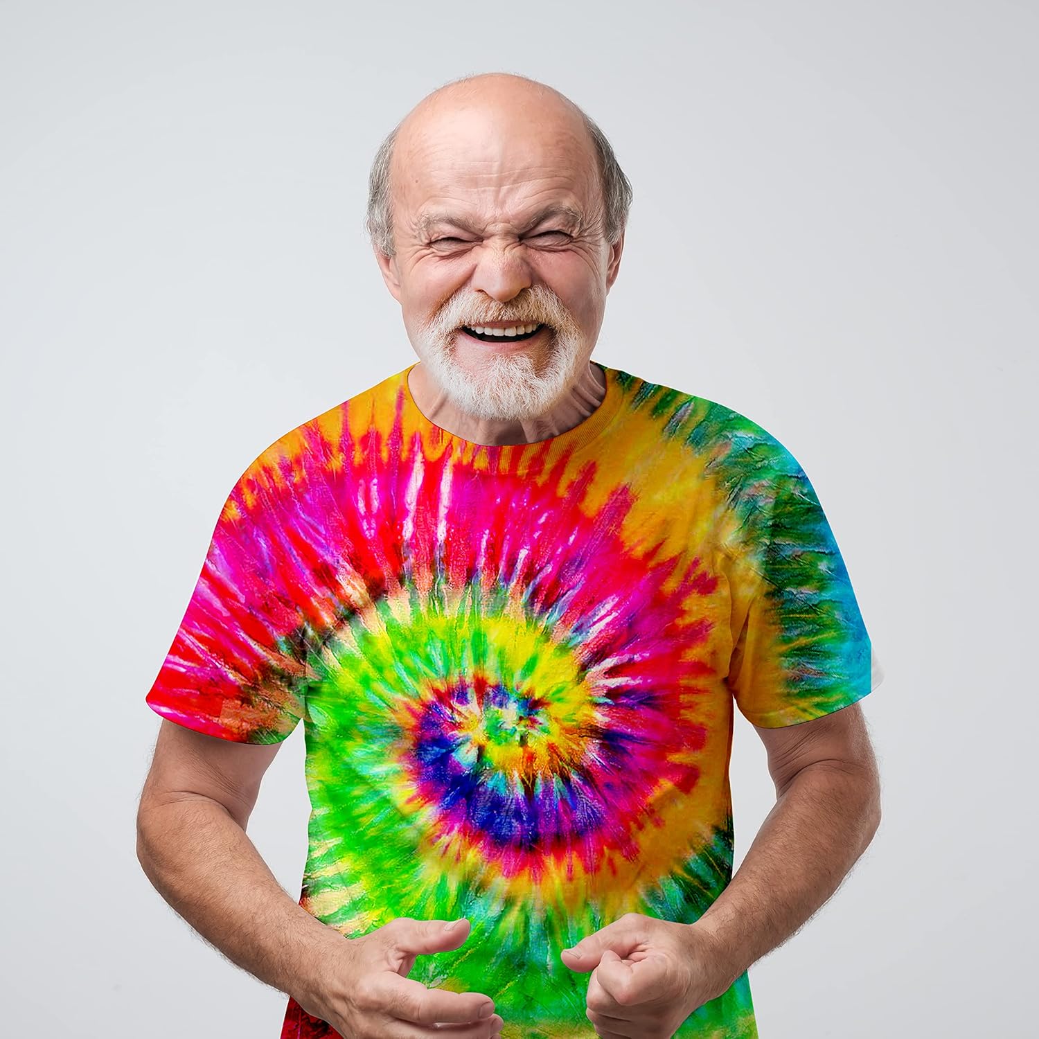 Unisex Retro Tie Dye Shirt for Men Women 70S 80S Hippies Senior Tie-Dye Tee Tshirt - Image 4