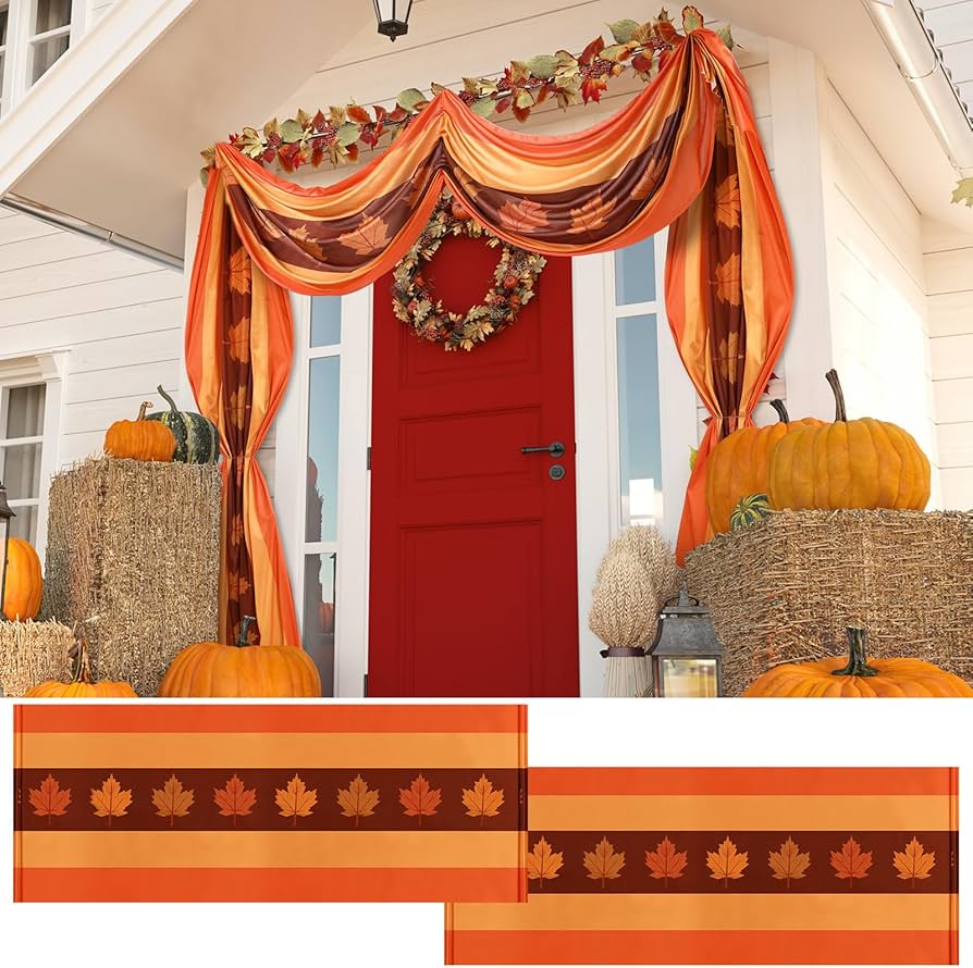 Ghirlanda Foglie D'Autunno In Feltro, Festone Foglia Acero Per Decorazioni Ringraziamento E Halloween, Bunting 4m - 4