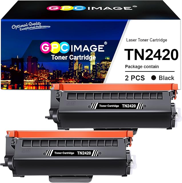GPC Image TN2420 TN-2420 Compatible Toner Cartridges for Brother TN2410 TN-2410 for Brother MFC-L2710DW HL-L2350DW DCP-L2530DW HL-L2370DN DCP-L2510D HL-L2375DW HL-L2310D MFC-L2730DW L2550DN (2 Black)