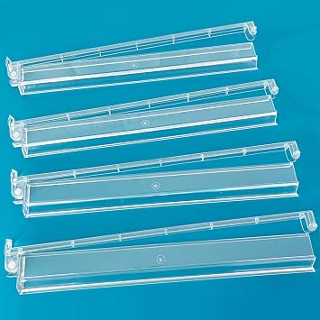 DNB Mahjong Rack Pusher Set - 4 Transparent Acrylic Mahjong Rack with Built in Pushers Set - Clear