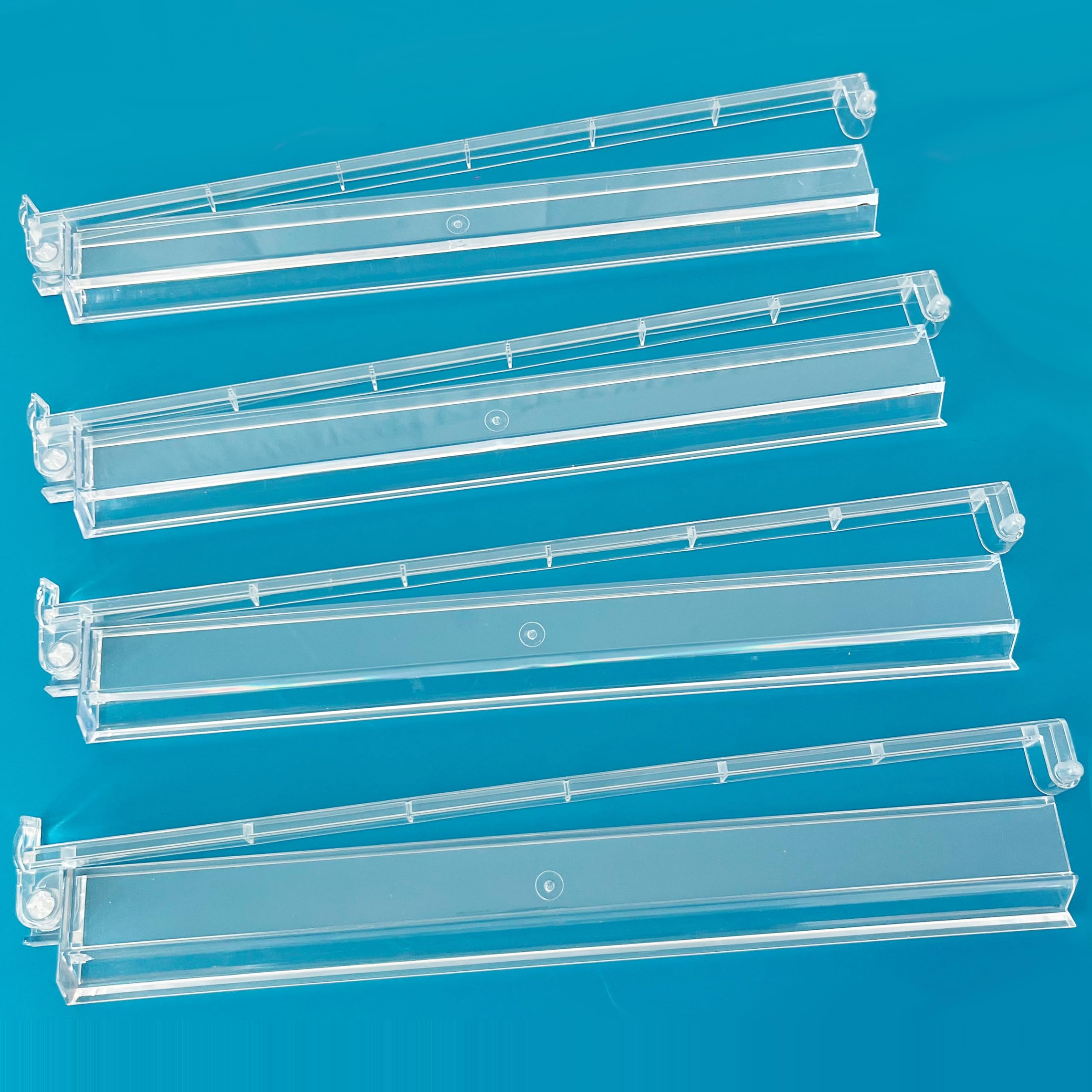 DNB Mahjong Rack Pusher Set - 4 Transparent Acrylic Mahjong Rack with Built in Pushers Set - Clear