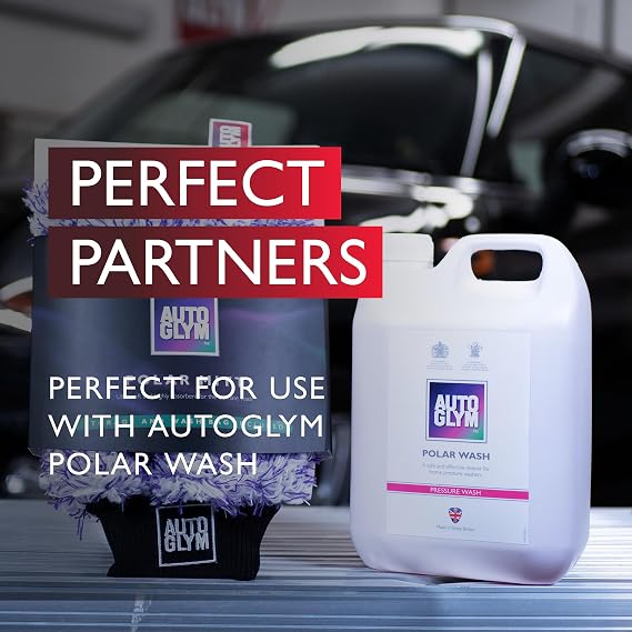Autoglym Polar Car Wash Mitt with Storage and Washbag Included, Premium Fine Microfibre Strands, Scratch-Free Results