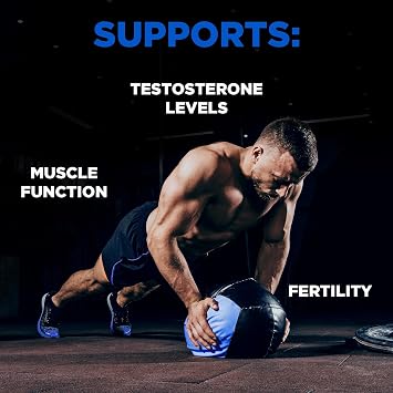 Testosterone Supplements for Men –Zinc & Magnesium Formula, Supports Normal Testosterone Levels & Muscle Health – Male Supplement, 60 Days Supply – UK Formulated