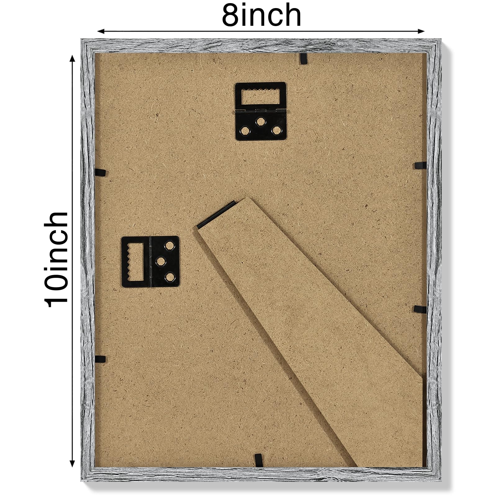 Vittanly 8x10 Picture Frames Set Of 9, Display 5x7 Pictures Mat Without Mat Collage Wall Tabletop Engineered Wood Black E11