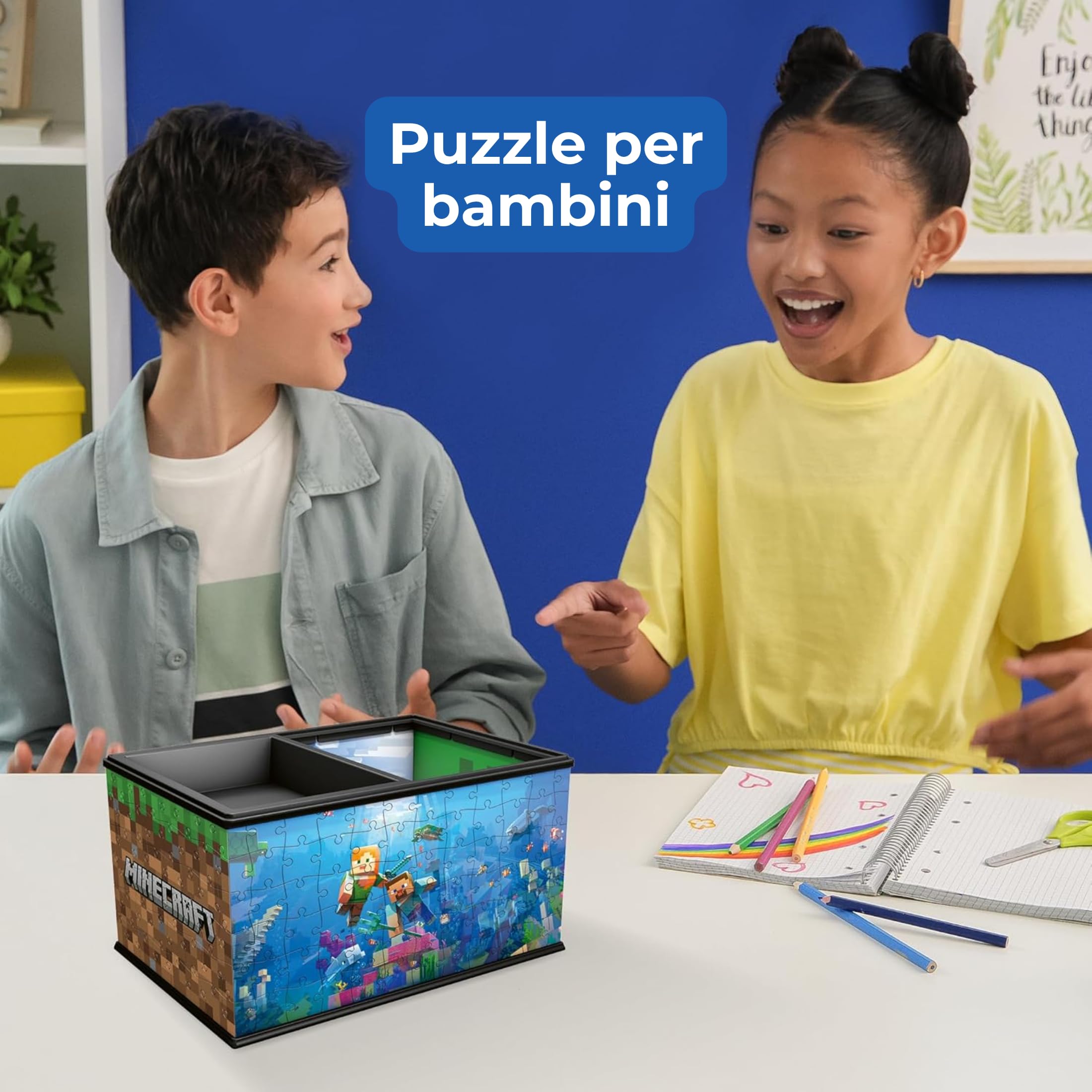 Ravensburger - Puzzle 3d Minecraft Storage Box | Puzzle 3d Bambini A Partire Dagli 8 Anni | Modellismo Da Costruire Bambini Di 216 Pezzi | Regalo Bambino 8 Anni E Più