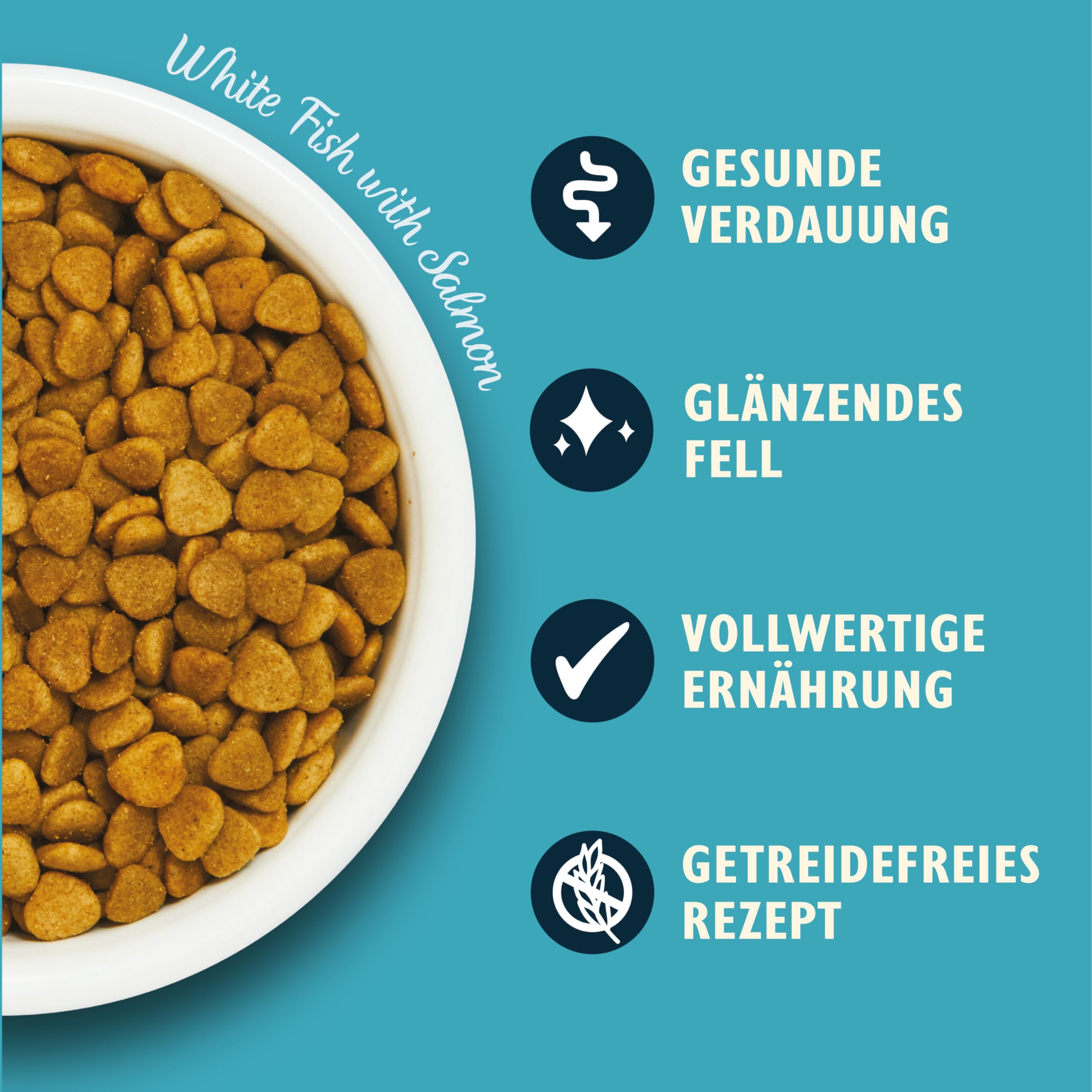 Lily's Kitchen Trockenfutter für Erwachsene Katzen – Weißfisch mit Lachs, 3.2 kg. Getreidefreie Rezeptur, hergestellt aus natürlichen Zutaten, Mit frisch zubereitetem Fisch hergestellt