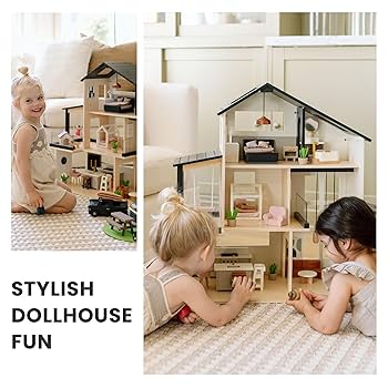 Amazon | Tiny Land ドールハウス、モダンファミリードール