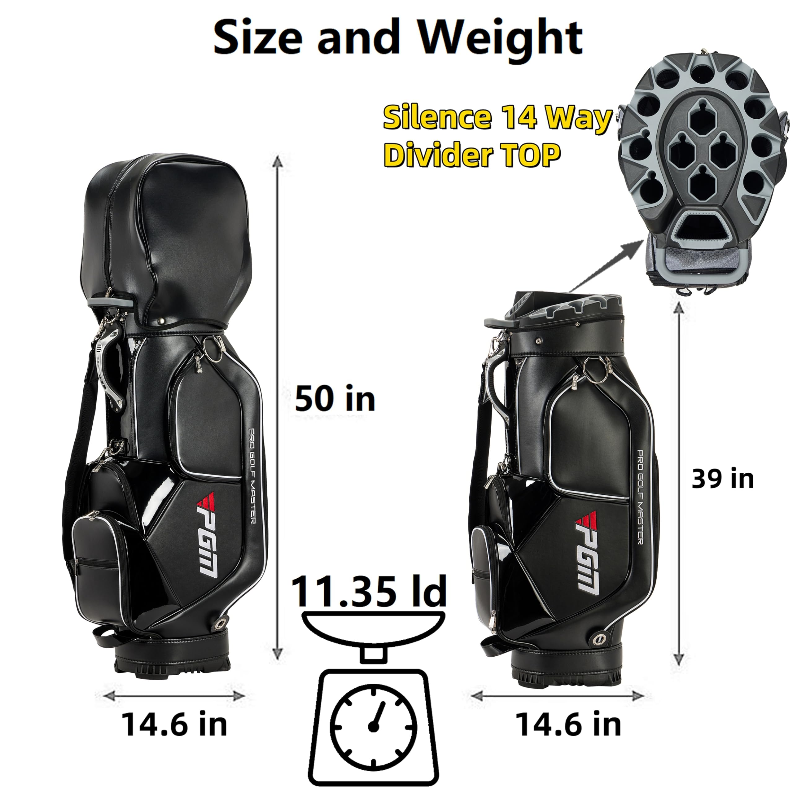 Amazon.com: PGM Golf Cart Bag with 14 Way Organizer Divider Top
