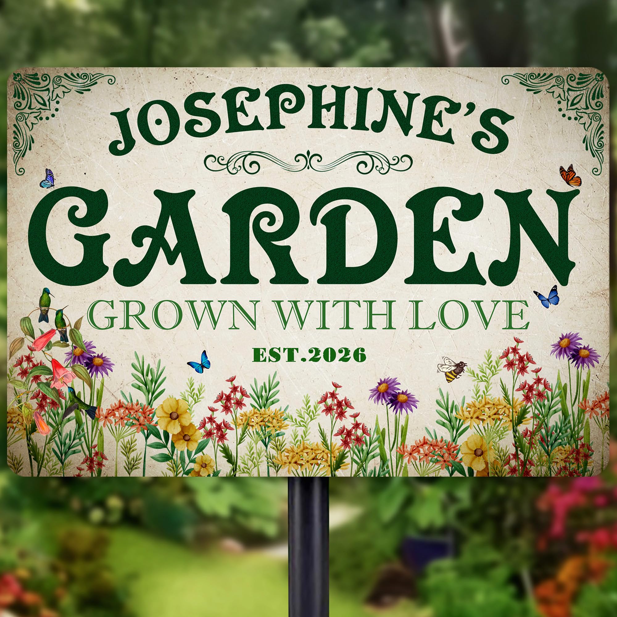 Jaydouble Custom Garden Metal Tin Signs Vintage with Your Own Photo/logo/Text, Personalized Metal Plaque with Image Signs Decor Wall Art（Design01）