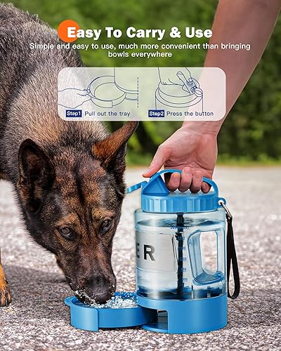 Miniatura 3 de Botella de agua grande para perros de 77 onzas  Dispensador de agua portátil para perros de viaje y tazón  Jarra de agua para mascotas a prueba de
