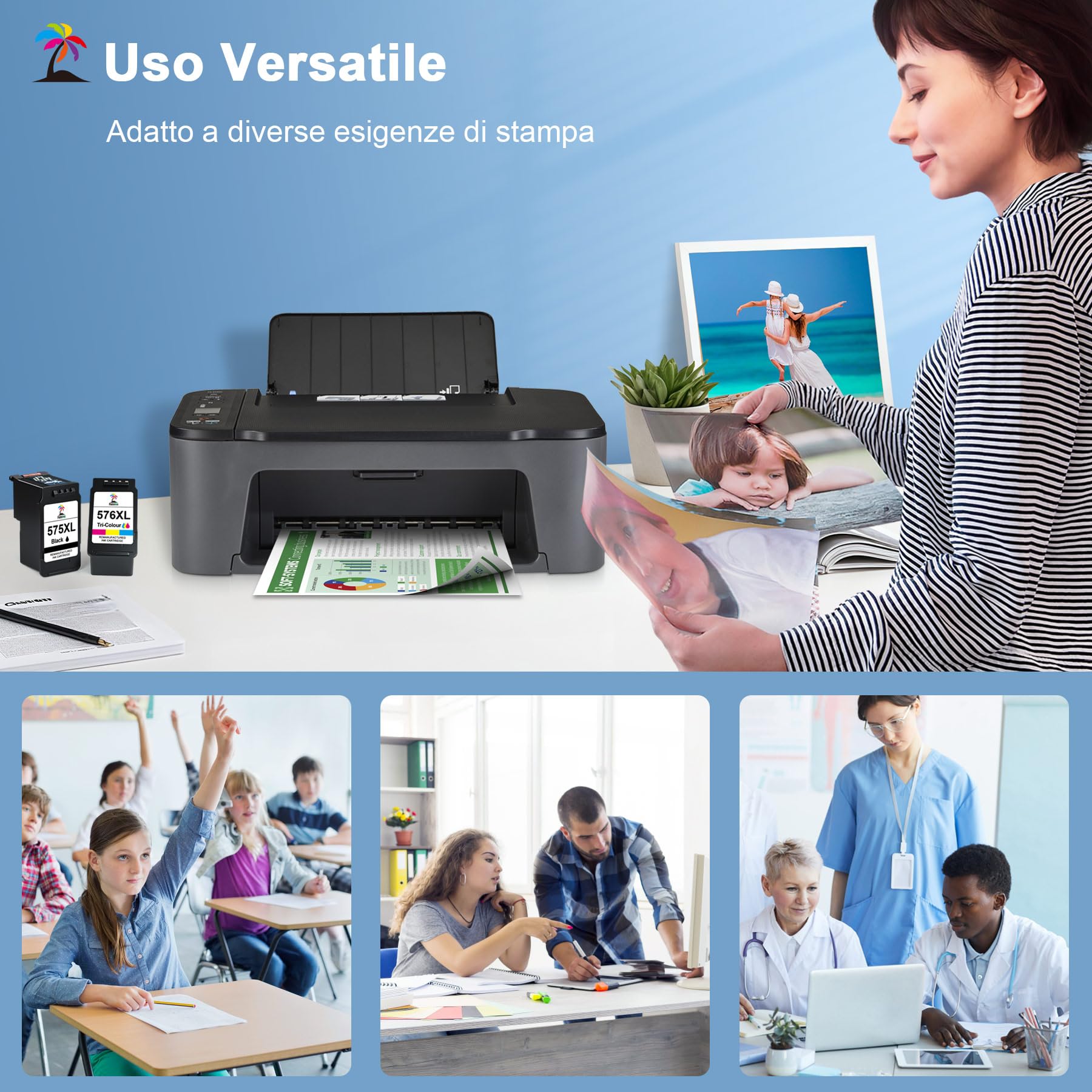 Palmtree 540XL 541XL Multipack Compatibile con Cartucce Canon 540 541 XL per Canon PIXMA MG3650s MG3650 MG3600 TS5150 TS5151 TS5100 MX535 MX475 MX395 Cartucce TS5150 PG540 Nero CL541 Colore - Vista 6