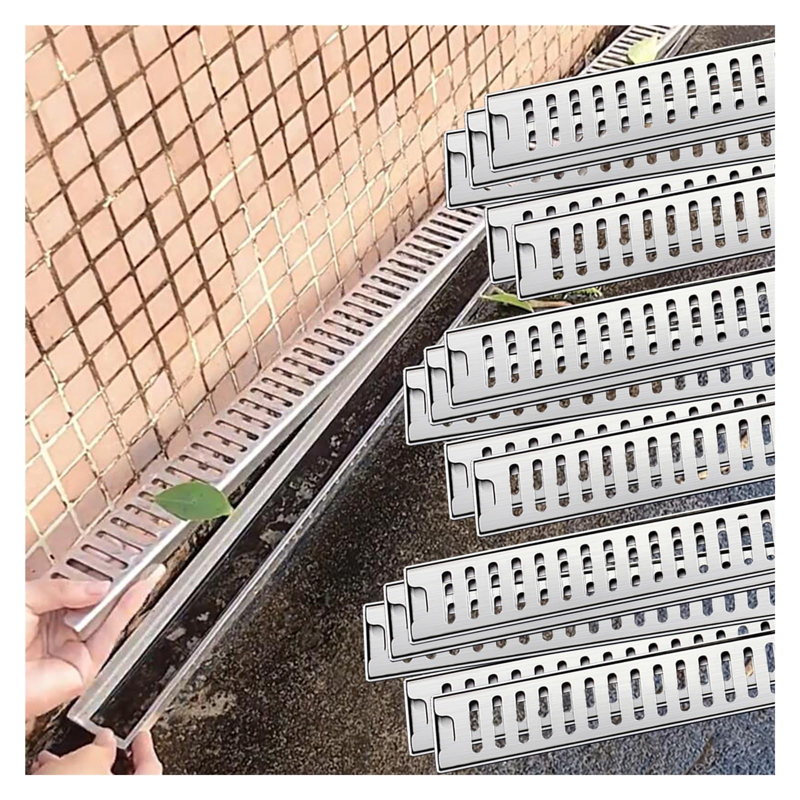 Genérico Rejilla de desagüe Exterior de Acero Inoxidable - Paquete de 15 Tapas cuadradas Delgadas para desagües de 2" y 4" de Ancho, Ideales para Patios, cocinas, Piscinas, terrazas y garajes.