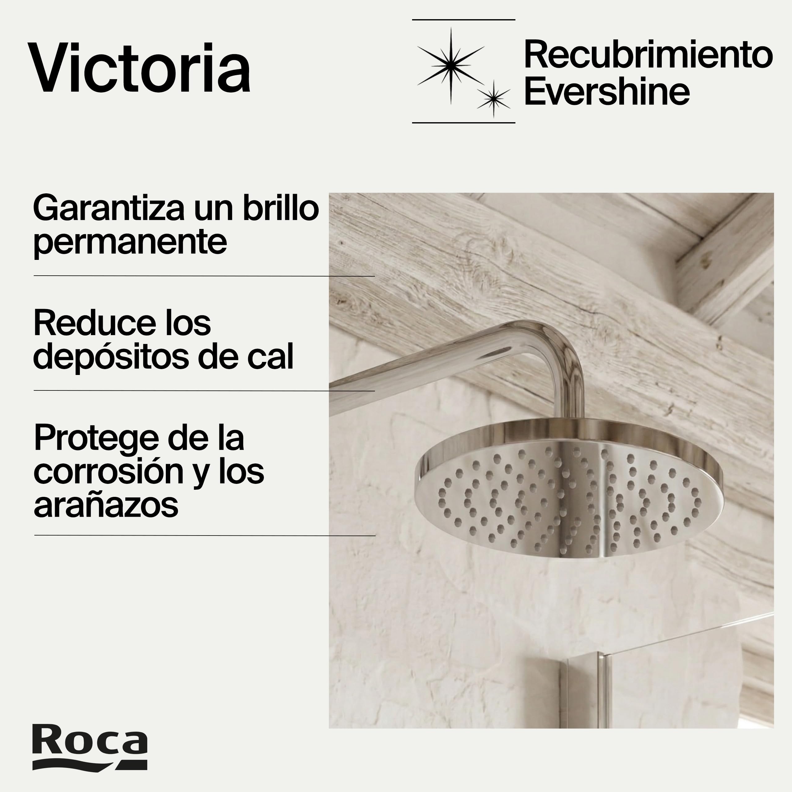 Roca A5A9F18C00 - Columna de ducha termostática Victoria BASIC, Version Nueva, Cromo